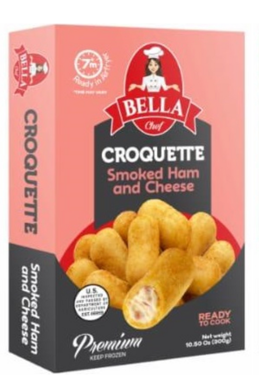 Croquete premium queijo e presunto congelada Bella Chef