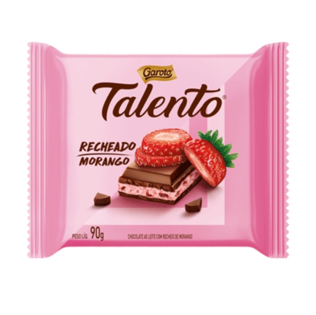 Chocolate Talento Recheado Morango 90g